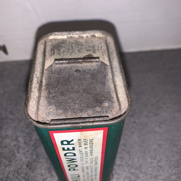 Vintage Durkees Chili Powder 4 1/4 oz Spice Tin Great Graphics Kitchen Decor - Picture 3 of 6